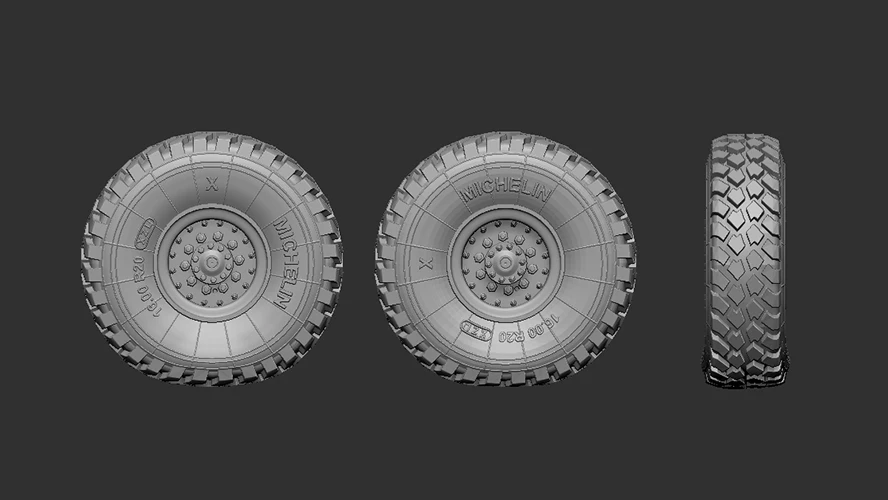 1:72 Wheels for THAAD (underinflated)