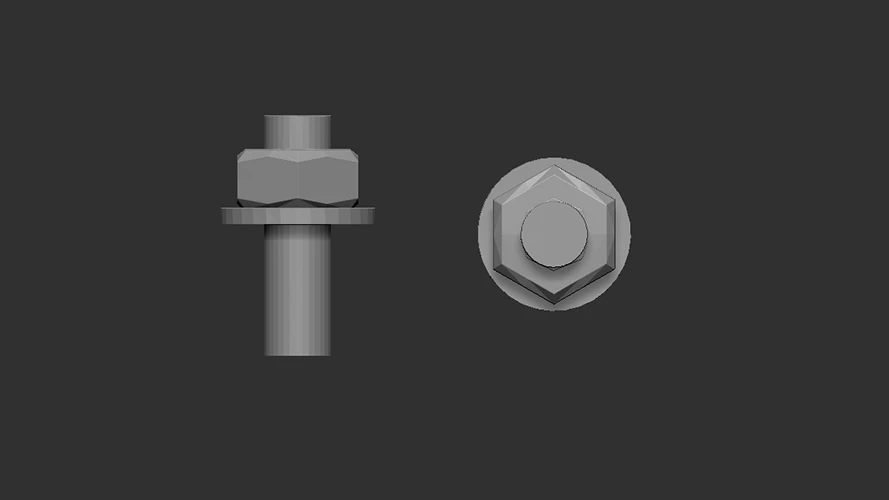 Nuts with Screw Stem and Washer 1,2 mm (1/48 - 1/35)